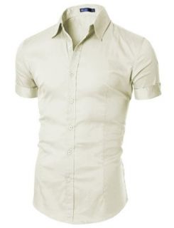 Doublju Men's Wrinkle Free Short Sleeve Dress Shirts at  Mens Clothing store