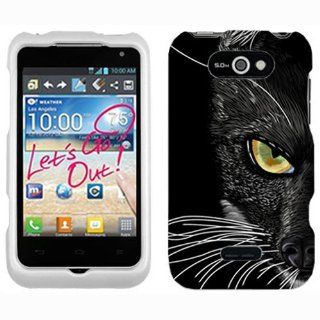 LG Motion 4G Black Cat Face Hard Case Phone Cover: Cell Phones & Accessories