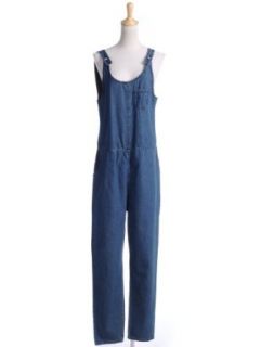 Anna Kaci S/M Fit Blue Denim Overalls Style Slight Flared Pant Leg Jumpsuit at  Womens Clothing store