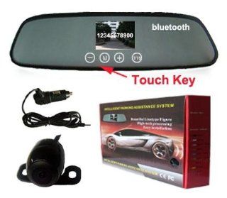 car bluetooth speakerphone(3.5 inch car rearview mirror with touch key)+car rearview camera;support Dual Pairing with 2 mobile phone; voice call : Vehicle Speakers : Car Electronics