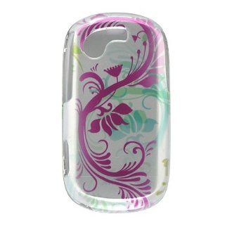 Samsung Gravity T T669 Crystal Design Case   Silver with Hot Pink Flower Design: Cell Phones & Accessories