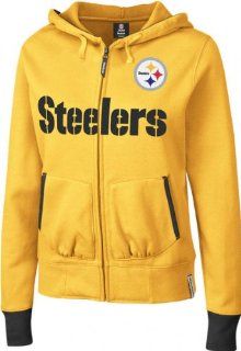 Pittsburgh Steelers Women's Chant Gold Full Zip Hooded Sweatshirt : Athletic Sweatshirts : Sports & Outdoors