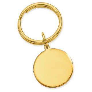 Gold Plated Polished Round Key Ring: Kelly Waters: Jewelry