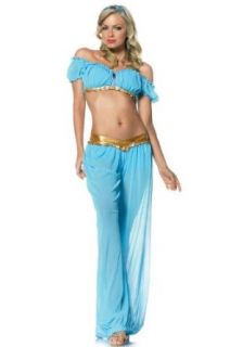 Women's 3PC Arabian Princess Belly Dancer Sexy Holiday Party (Light Blue;Medium/Large): Apparel Accessories: Clothing