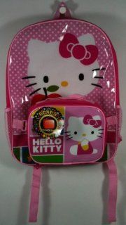 Hello Kitty Large Pink Polka Dot Backpack & Lunch Box Set: Toys & Games