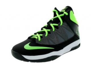 Nike Kids Air Max Stutter Step (GS) Black/Flash Lime/Mtlc Drk Grey Basketball Shoes 4 Kids US Shoes