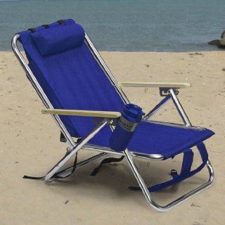 Backpack Beach Chair Folding Portable Blue Solid Construction Camping New : Sports & Outdoors