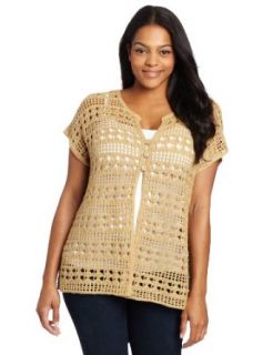 Jones New York Women's Plus Size Shorts Drop Button Cardigan Sweater, Biscuit, 2X at  Womens Clothing store