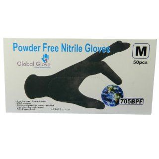 Global Glove 705BPF Nitrile Glove, Disposable, Powder Free, 5 mils Thick, Extra Large, Black (Case of 500): Industrial & Scientific