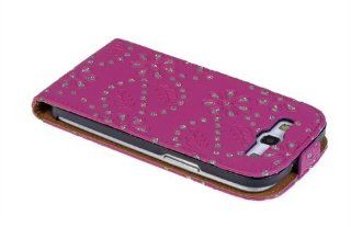 Shining Gold Rose Pink Bling Crystal Slim Hard PU Leather Flip Case Cover For Samsung Galaxy S3 i9300: Cell Phones & Accessories