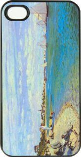 Rikki KnightTM Claude Monet Art The Beact at Saint Adresse Design iPhone 4 & 4s Case Cover (Black Rubber with bumper protection) for Apple iPhone 4 & 4s: Cell Phones & Accessories