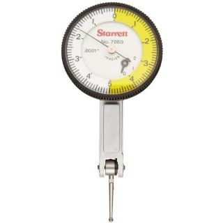 Starrett 708BZ Dial Test Indicator without Attachments, Dovetail Mount, White Dial, 0 5 0 Reading, 1.375" Dial Dia., 0 0.02" Range, 0.0001" Graduation: Industrial & Scientific