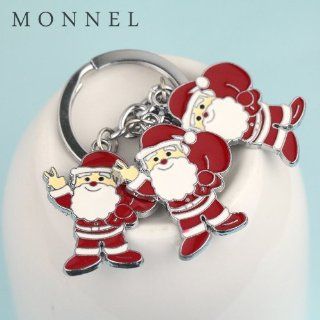 Z159 Cute Christmas Santa Claus Charms Keychain Key Ring  Key Tags And Chains 