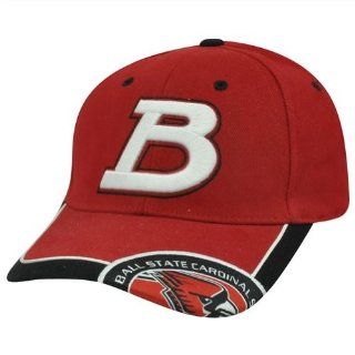 NCAA Ball State Cardinals Curved Bill Adjustable Velcro Constructed Red Hat Cap : Sports Fan Baseball Caps : Sports & Outdoors