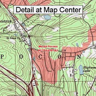 USGS Topographic Quadrangle Map   Mount Pocono, Pennsylvania (Folded/Waterproof) : Outdoor Recreation Topographic Maps : Sports & Outdoors