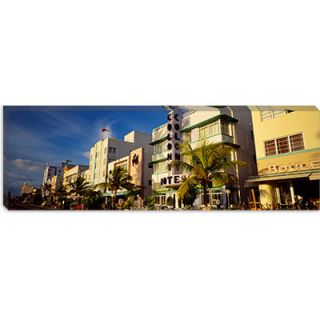 iCanvasArt Panoramic Art Deco Hotel, Ocean Drive, Miami Beach, Florida