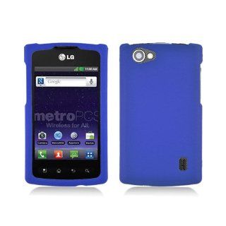 Blue Hard Cover Case for LG Optimus M+ MS695 Cell Phones & Accessories