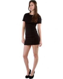 G2 Chic Women's Solid Short Sleeve Bodycon Dress at  Womens Clothing store