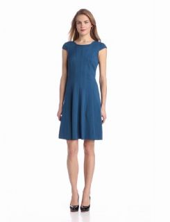 Adrianna Papell Women's Cap Sleeve Flare Dress at  Women�s Clothing store: Fit And Flare Dress