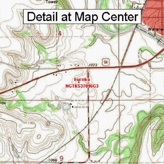 USGS Topographic Quadrangle Map   Eureka, Kansas (Folded/Waterproof) : Outdoor Recreation Topographic Maps : Sports & Outdoors