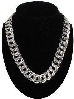 Silver Tone Metal Chain Necklace 5/8" Chunky Double Link: Ky & Co: Jewelry