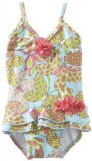 Hartstrings Baby Girls Infant One Piece Bathing Suit, Blue Tropical Print, 18 Months: Clothing