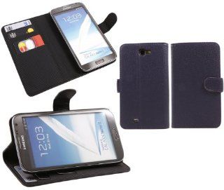 iTALKonline BLUE Advanced Executive Book Wallet Case Cover Skin Cover with Credit / Business Card Holder and Horizontal Viewing Stand For Samsung N7100 Galaxy Note 2: Cell Phones & Accessories