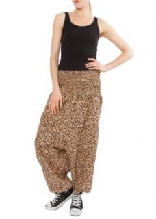 Cotton Harem Genie Pants Jumpsuit Romper, Leopard Print at  Womens Clothing store: Jumpsuits Apparel