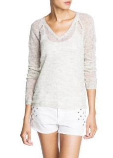 'Mango Women's Mohair Blend Openwork Knit Sweater, Light Grey, Xs at  Womens Clothing store: Cardigan Sweaters
