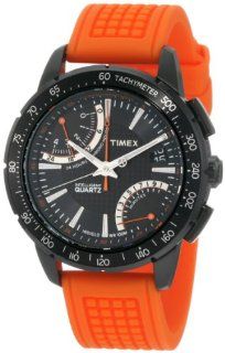 Timex Men's T2N707 Intelligent Quartz SL Series Fly Back Chronograph Orange Silicone Strap Watch Watches