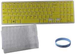 CaseBuy 2 Pack Semi Transparent Ultra Thin Soft Silicone Gel Keyboard Protector Skin Cover for DELL New Inspiron 15R, N5110, M511R, M5110 US Layout Laptop(if your "enter" key looks like "7", our skin can't fit) (Yellow + Clear): Com