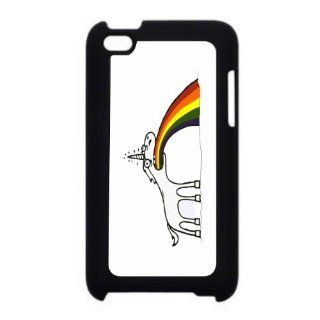 Rikki KnightTM Rainbow Unicorn Design iPod Touch Black 4th Generation Hard Shell Case: Computers & Accessories