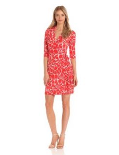 AGB Women's Soft Knit Tie Wrap Dress, Orange, 14 at  Womens Clothing store: