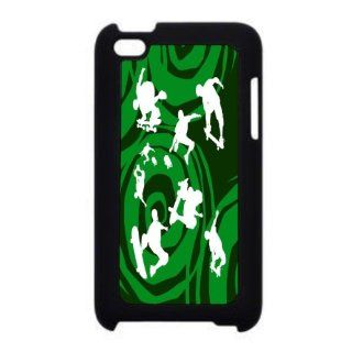 Rikki KnightTM Skateboarding on Green psychedelic Design iPod Touch Black 4th Generation Hard Shell Case: Computers & Accessories