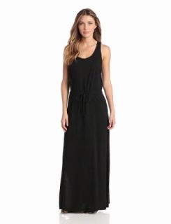 Michael Stars Women's Crochet Racer Back Tie Waist Maxi Dress, Black, One Size at  Womens Clothing store