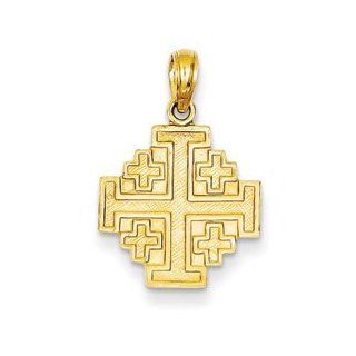 14k Jerusalem Cross Pendant: Jewelry Brothers Pendant_COMMA_ Charm: Jewelry