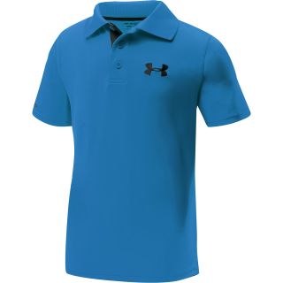 UNDER ARMOUR Boys Matchplay Short Sleeve Polo   Size: Medium, Pirate Blue/grey