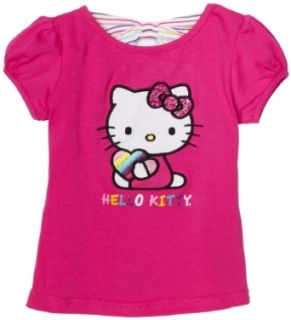 Hello Kitty Girls 2 6x Top with Bow Detail, Fuschia Purple, 6x: Fashion T Shirts: Clothing