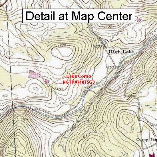 USGS Topographic Quadrangle Map   Lake Como, Pennsylvania (Folded/Waterproof) : Outdoor Recreation Topographic Maps : Sports & Outdoors