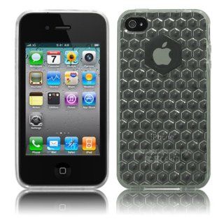 Cbus Wireless Clear Honeycomb Pattern 3D TPU Flex Gel Case / Skin / Cover for Apple iPhone 4S / 4G: Cell Phones & Accessories