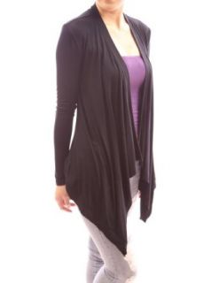 PattyBoutik Comfy Drape Collar Long Sleeve Asym Hem Cardigan at  Womens Clothing store