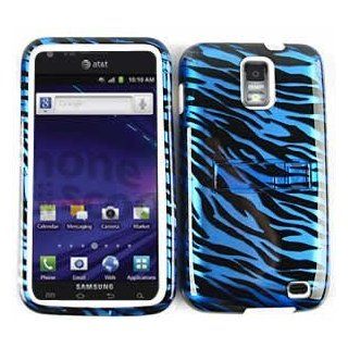 Samsung Galaxy S II S2 S 2 Skyrocket AT&T ATT i727 i 727 Blue and Black Zebra Animal Skin Transparent Design Hybrid Snap On Jelly Skin Gel and Hard Protective Cover Case Kickstand / Kick Stand Cell Phone (Free by ellie e. Wristband): Cell Phones & 