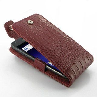 PDair T41 Red / Crocodile Pattern Leather Case for Samsung Galaxy S II LTE SGH i727R: Electronics