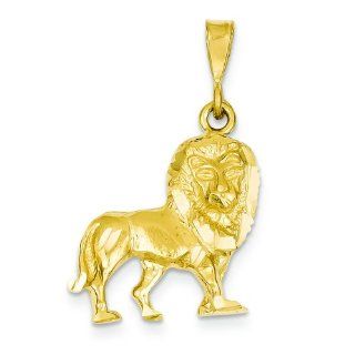 14K Yellow Gold Lion Charm King of the Jungle Pendant Jewelry