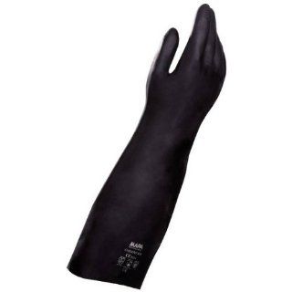 MAPA Chem Ply N 730 Neoprene Glove, Chemical Resistant, 0.022" Thickness, 18" Length, Size 10, Black (Case of 12 Pairs) Chemical Resistant Safety Gloves