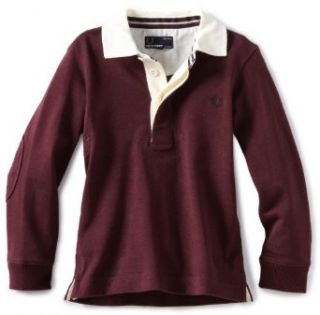 Fred Perry Boys 2 7 Kids Oxford Collar Rugby Shirt, Mahogany, 2/3: Clothing
