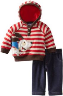 Mini Bean Baby boys Newborn 2 Piece Super Dog Pant Set, Tango Red, 3 6 Months: Infant And Toddler Pants Clothing Sets: Clothing