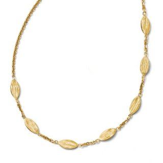 14k Yellow gold Leslies Textured and Satin Necklace Jewelry