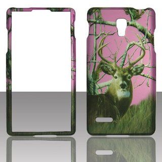 Pink Camo Buck Deer 2D Rubberized Design for LG Optimus 4G L9 P765 P769 760 Cell Phone Snap On Hard Protective Case Cover Skin Faceplates Protector: Cell Phones & Accessories