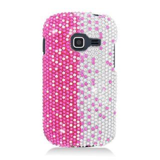 Pink Silver Bling Gem Jeweled Crystal Cover Case for Samsung Galaxy Centura SCH S738C Straight Talk: Cell Phones & Accessories